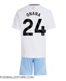 Günstige Aston Villa Amadou Onana #24 Auswärts Trikotsatzt Kinder 2024-25 Kurzarm (+ Kurze Hosen)